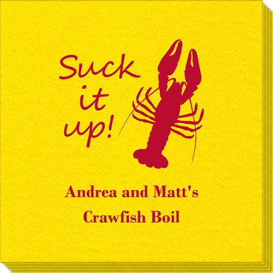 Crawfish Suck It Up Linen Like Napkins